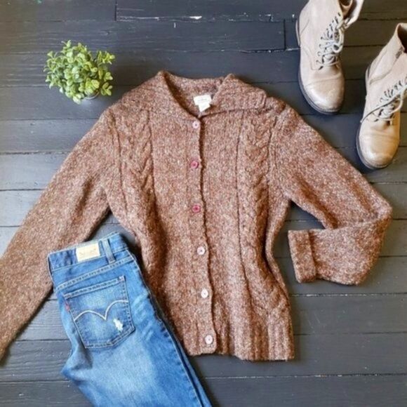 Vintage L.l Bean Brown Sweater - Picture 1 of 8